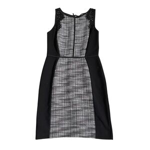 Loft Black Tweed with Lace Sheath Dress US 4